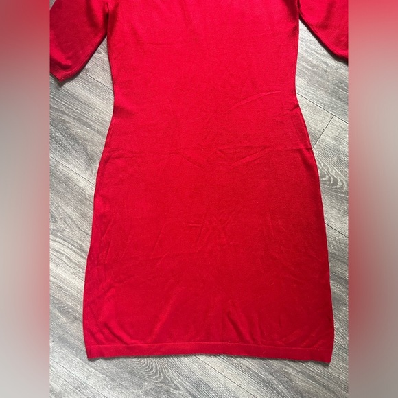 Allison Brittney faux gemstone embellished sweater dress in red. Size S - Picture 8 of 10